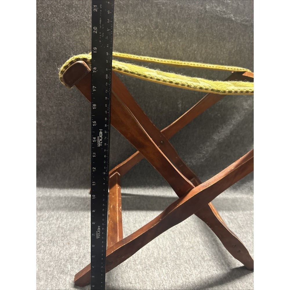 Vintage Wood Butler's Serving Tray Luggage Suitcase Folding Rack Stand 19" Tall - Picture 9 of 12